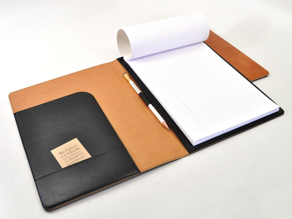 Sleek Padded Italian Leather Padfolio-Notebooks-JB Custom Journals