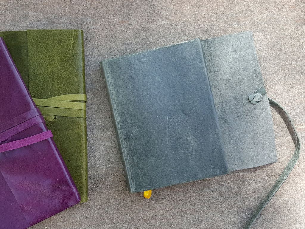 Islander Leather Journal With Wrap - Olive-Notebooks-JB Custom Journals