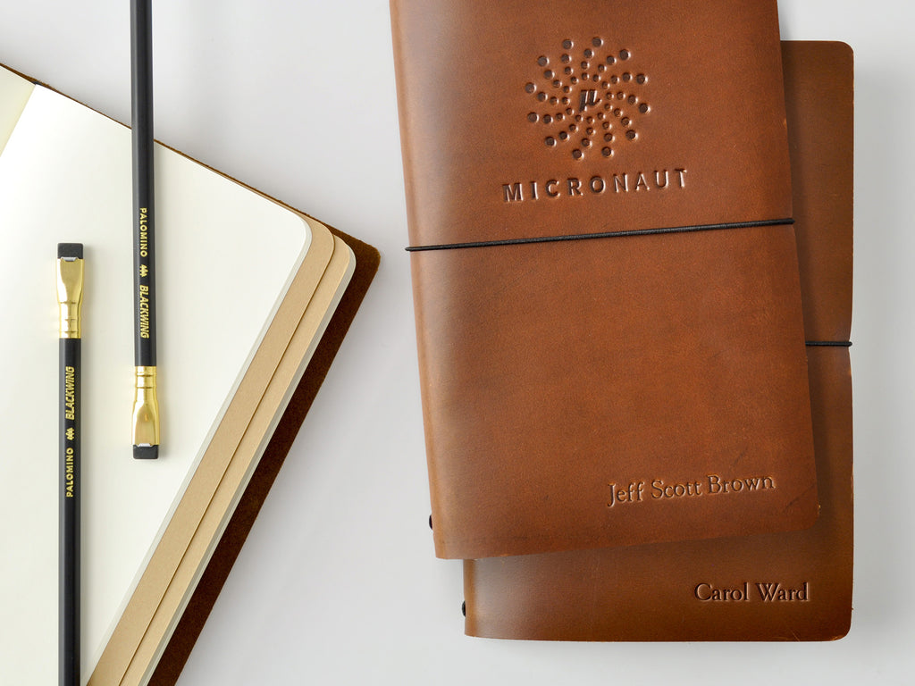 Around The World Refillable Leather Journal - Brown