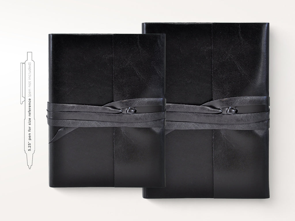 Islander Leather Journal With Wrap - Black-Notebooks-JB Custom Journals