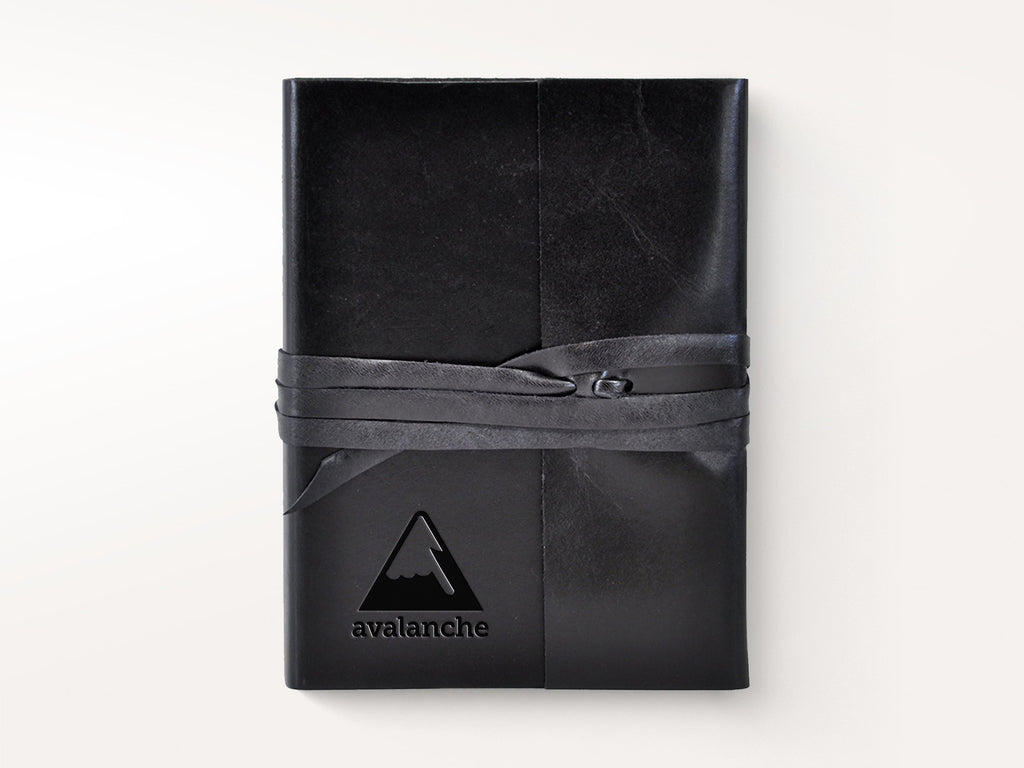 Islander Leather Journal With Wrap - Black-Notebooks-JB Custom Journals