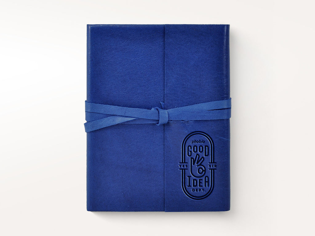 Islander Leather Journal With Wrap - Cobalt-Notebooks-JB Custom Journals