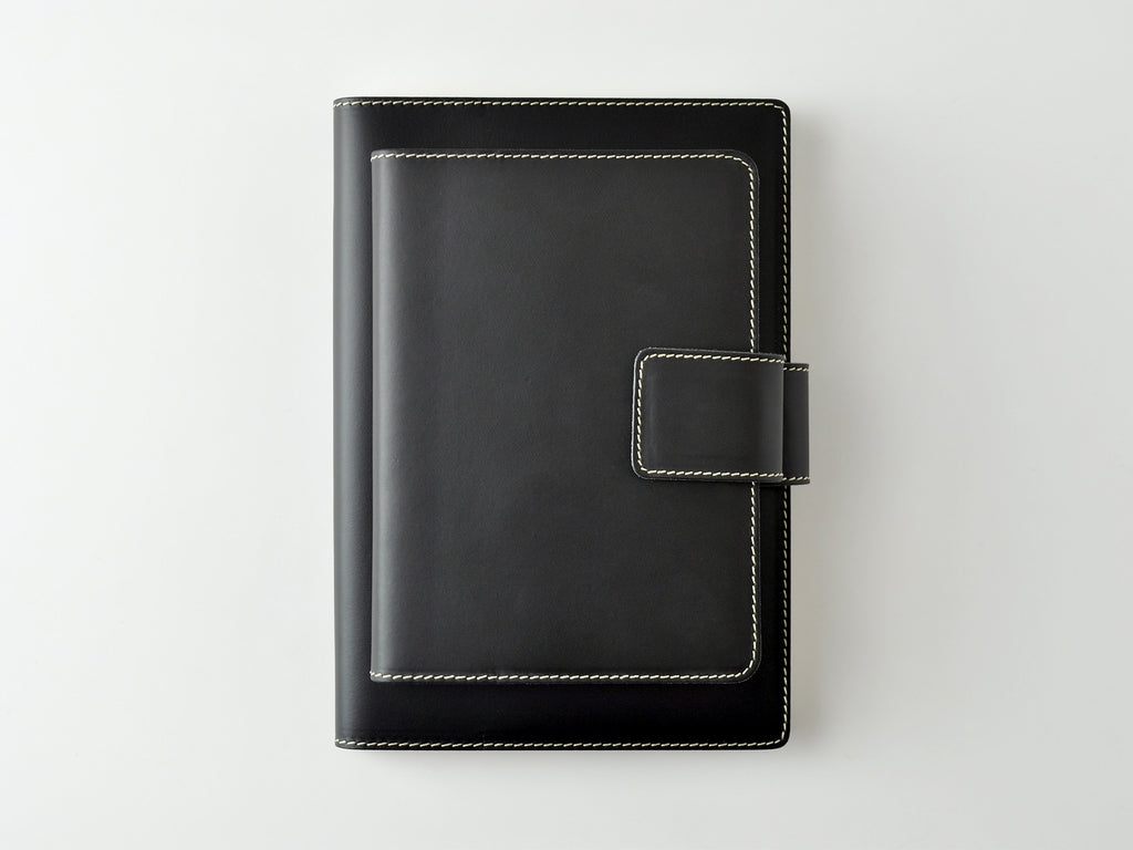 Bella Refillable Recycled Leather Journal - Black