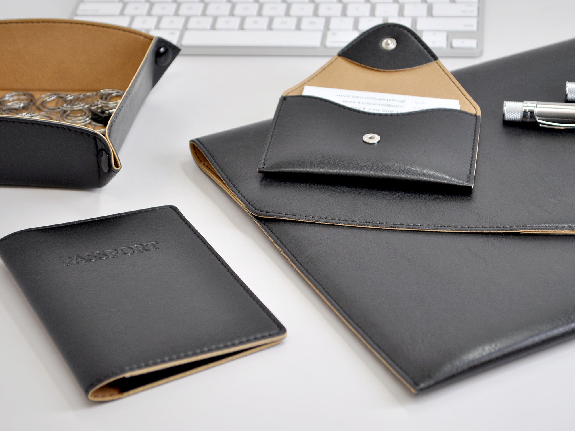 Chelsea textured-leather notebook