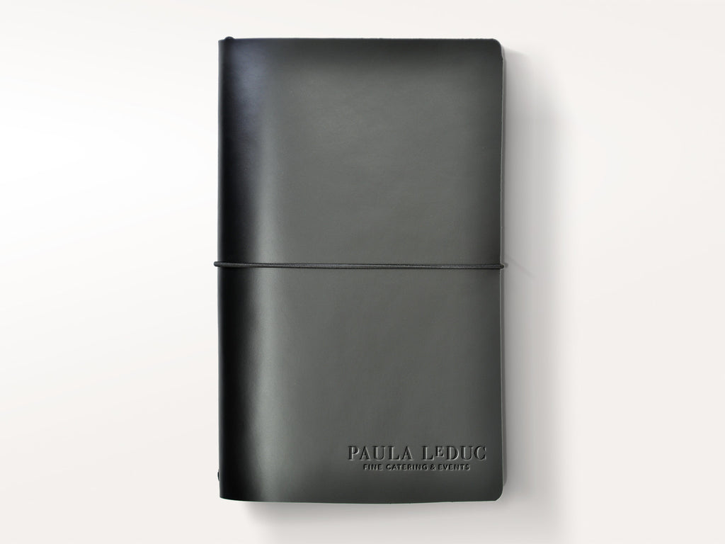 Around The World Refillable Leather Journal - Black