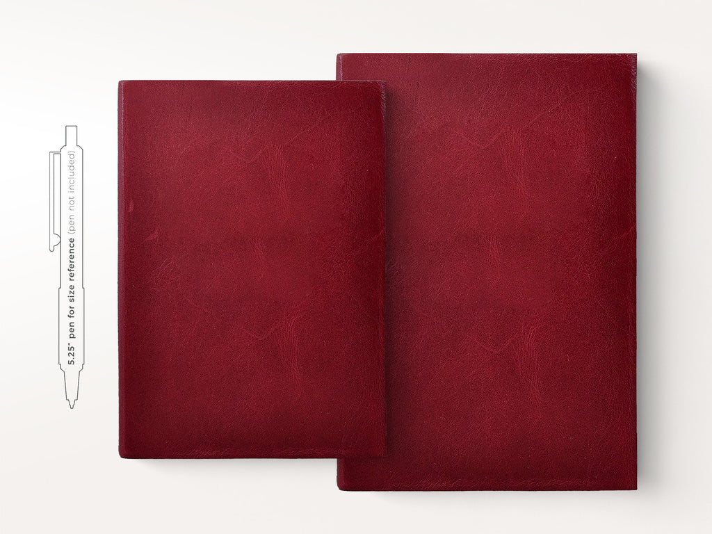 Harborview Leather Journal - Cranberry-Notebooks-JB Custom Journals