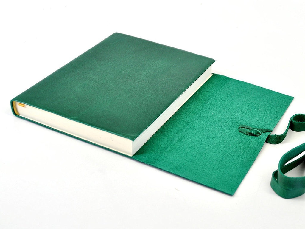 Islander Leather Journal With Wrap - Emerald-Notebooks-JB Custom Journals
