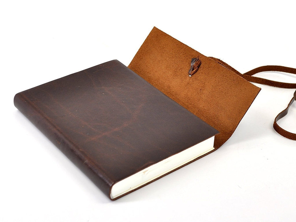 Islander Leather Journal With Wrap - Mocha-Notebooks-JB Custom Journals