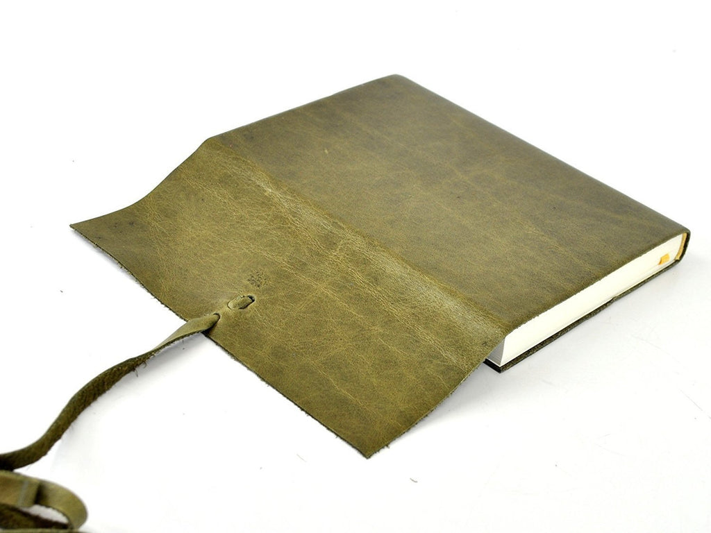 Islander Leather Journal With Wrap - Olive-Notebooks-JB Custom Journals