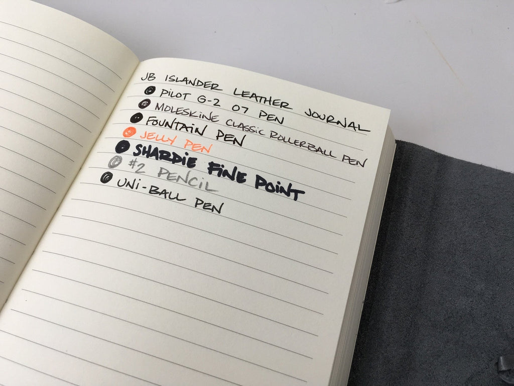 Islander Leather Journal With Wrap - Slate-Notebooks-JB Custom Journals