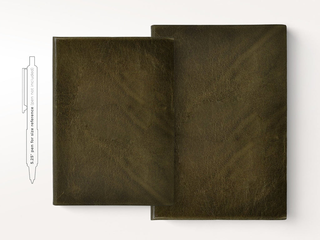 Harborview Leather Journal - Olive-Notebooks-JB Custom Journals